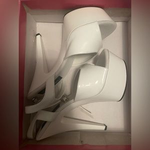 White Pleaser Heels